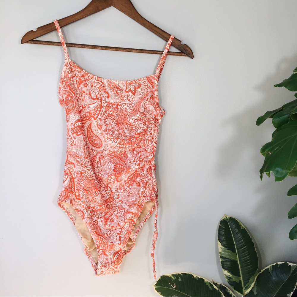 J Crew One Piece Open Back High Leg Swimsuit